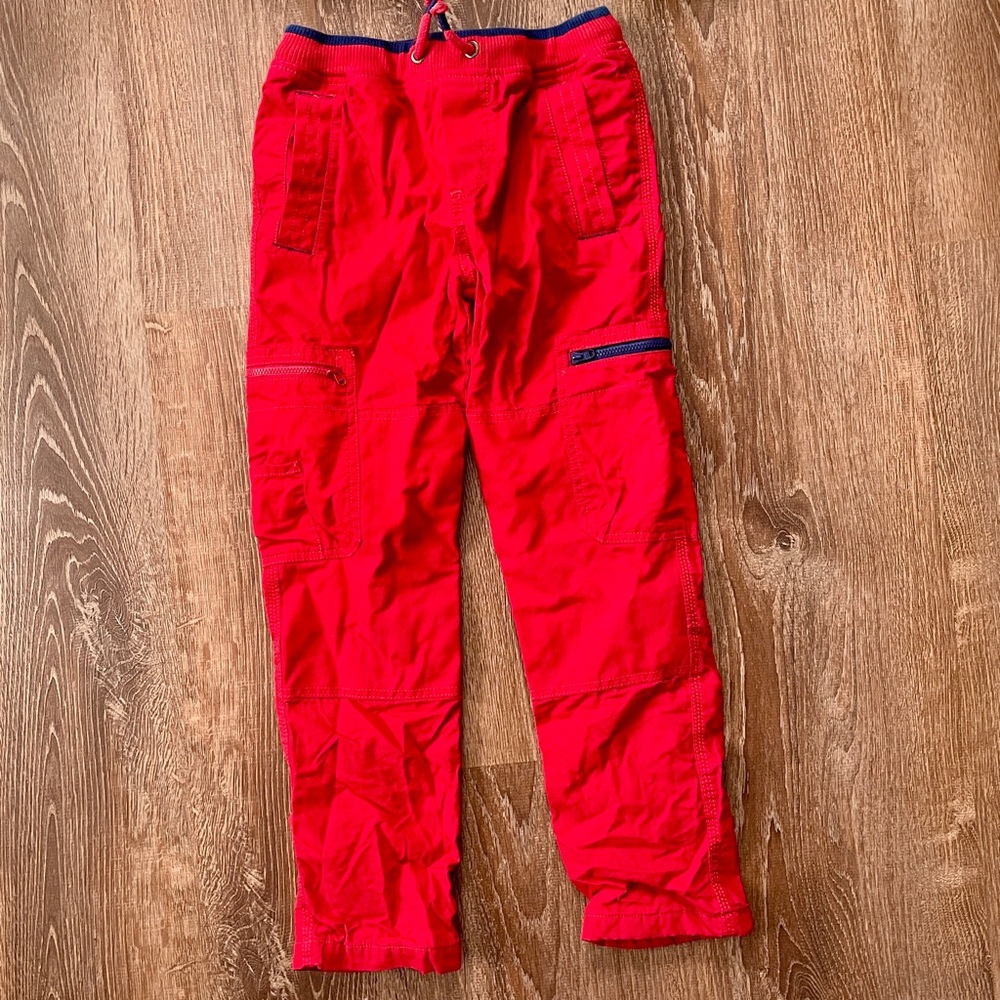 Mini Boden Bright Red Cargo Pants 9Y Back To School Play